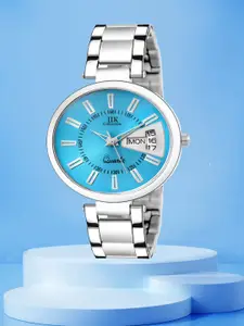 IIK COLLECTION Women Round Day & Date Dial Stainless Steel Bracelet Style Analogue Watch