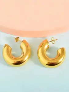 VAGHBHATT Stainless Steel Half Hoop Earrings
