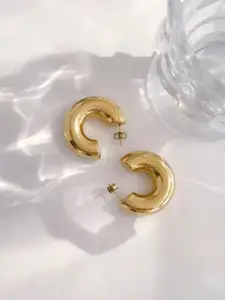 VAGHBHATT Stainless Steel Half Hoop Earrings