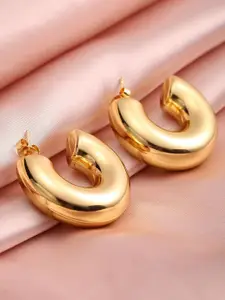 VAGHBHATT Stainless Steel Half Hoop Earrings