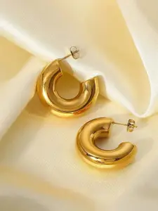 VAGHBHATT Stainless Steel Half Hoop Earrings