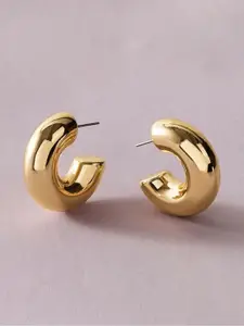 VAGHBHATT Stainless Steel Half Hoop Earrings