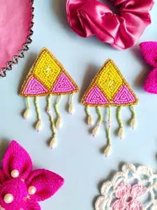 Sangria Beaded Triangular Drop Earrings