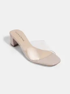 LEMON & PEPPER Open Toe Block Heels