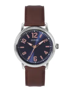 GUESS Men Leather Straps Analogue Watch U1410G1M