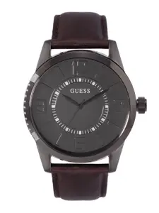 GUESS Men Leather Straps Analogue Watch U1408G3M