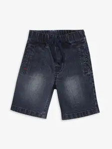 Ed-a-Mamma Boys Mid-Rise Washed Pure Cotton Casual Denim Shorts