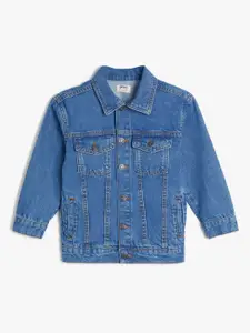 Koton Boys Washed Denim Jacket with Embroidered