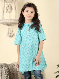 Sangria Girls Floral Printed Pure Cotton Straight Short Kurtis