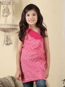 Sangria Girls Floral Printed Pure Cotton Straight Short Kurtis