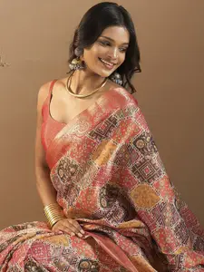 Saree mall Ethnic Motifs Zari Sungudi Sarees