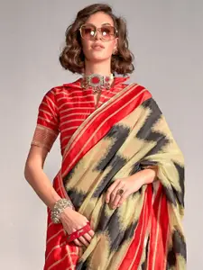 Mitera Geometric Woven Design Zari Banarasi Saree