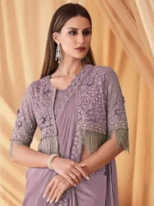 Mitera Embellished Sequinned Poly Georgette Saree