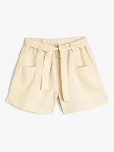 Koton Girls Linen Mid-Rise Shorts