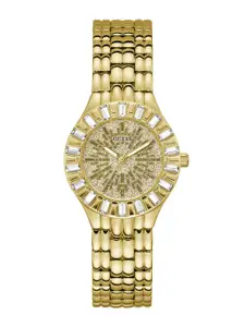 GUESS Women Trend Firework Embellished Bracelet Style Straps Analogue Watch GW0602L2