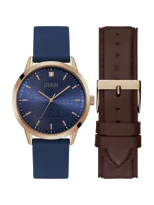 GUESS Men Box Sets Proxy Patterned Dial Analogue Watch with Additional Strap U1437G1M