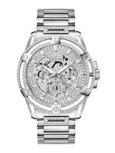 GUESS Men Embellished Bracelet Style Straps Analogue Multi Function Watch GW0497G1