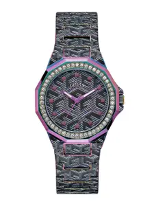 GUESS Women Stone Embellished Bracelet Style Straps Analogue Watch - GW0597L2