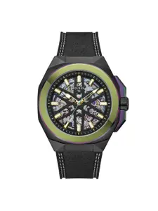 GUESS Men Skeleton Dial & Leather Straps Analogue Watch - GW0635G3