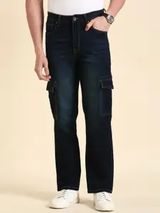 The Roadster Lifestyle Co. Men Mid-Rise Light Fade Straight Fit Stretchable Cargo Jeans