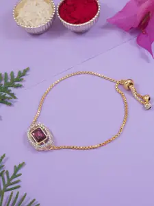 I Jewels Square Shaped Mangalsutra Lumba Bracelet Rakhi