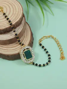 I Jewels Square Shaped Mangalsutra Lumba Bracelet Rakhi