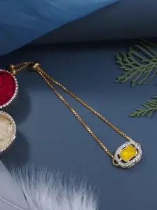 I Jewels Square Shaped Adjustable Lumba Bracelet Rakhi