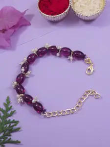 I Jewels Traditional Pearl Lumba Bracelet Rakhi