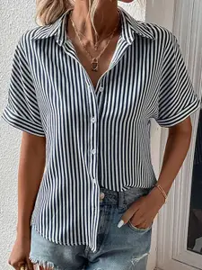 StyleCast Women Opaque Striped Casual Shirt