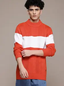 The Roadster Lifestyle Co. Longline Colorblocked Pure Acrylic Pullover