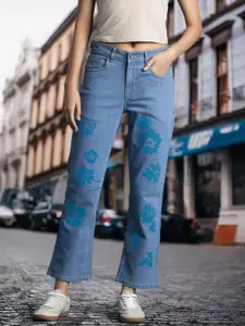 DressBerry Women Stretchable Printed Straight Fit Jeans