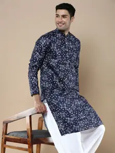 Anouk Abstract Printed Mandarin Collar Straight Kurta
