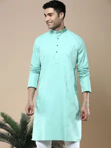 Anouk Woven Design Thread Work Cotton Silk Straight Kurta