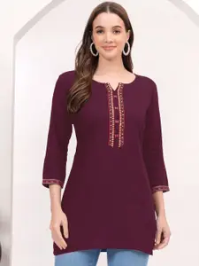 DRESSAR Round Neck Straight Short Kurti