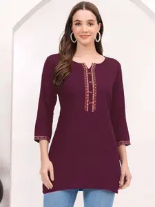 DRESSAR Round Neck Straight Short Kurti