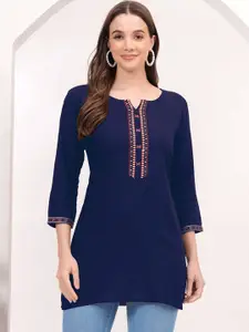 DRESSAR Round Neck Straight Short Kurti