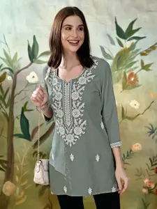 Anouk Ethnic Motifs Embroidered Short Kurti