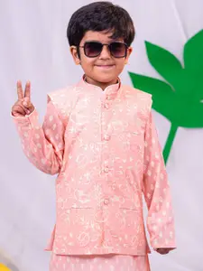 VASTRAMAY Woven Design Pure Cotton Nehru Jackets