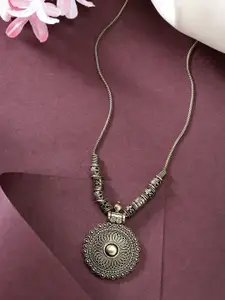 NVR Gold-Plated Circular Shaped Necklace