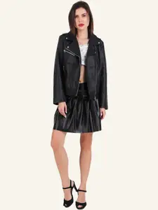 Leather Retail A-Line Above Knee Skirt