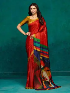 RACHNA Ethnic Motifs Satin Ready to Wear Saree