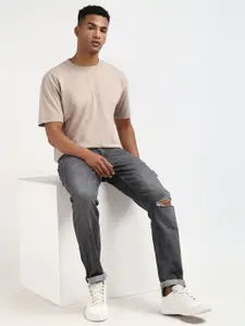 Calvin Klein Jeans Men Solid Round Neck Cotton Oversized T-shirt