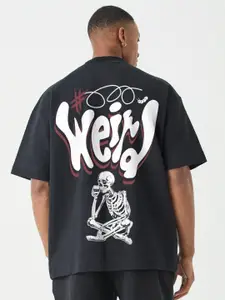 PRONK Men Printed Raw Edge T-shirt