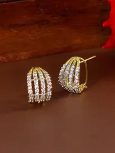 PRIVIU Gold Plated American Diamond Stud Earrings