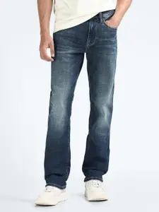 Flying Machine Men Straight Fit Mid-Rise Clean Look Heavy Fade Cotton Stretchable Jeans