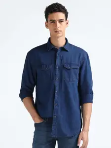 Flying Machine Men Solid Pure Cotton Casual Shirt