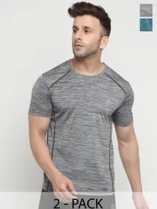 CHKOKKO Men Pack Of 2 Solid Round Neck T-shirt