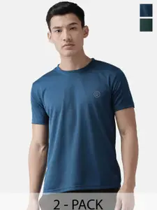 CHKOKKO Pack Of 2 Men Solid Round Neck T-shirt