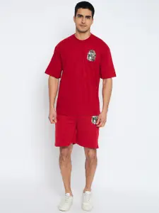 WILD WEST Graphic Printed Oversized T-shirt With Shorts