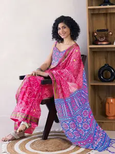 Saree mall Bandhani Ready to Wear Saree With Blouse Piece